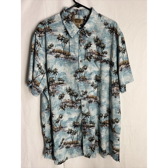 The Foundry Men's 100% Rayon Short Sleeve Button Front Tropical Shirt Size 2XL - Picture 1 of 4